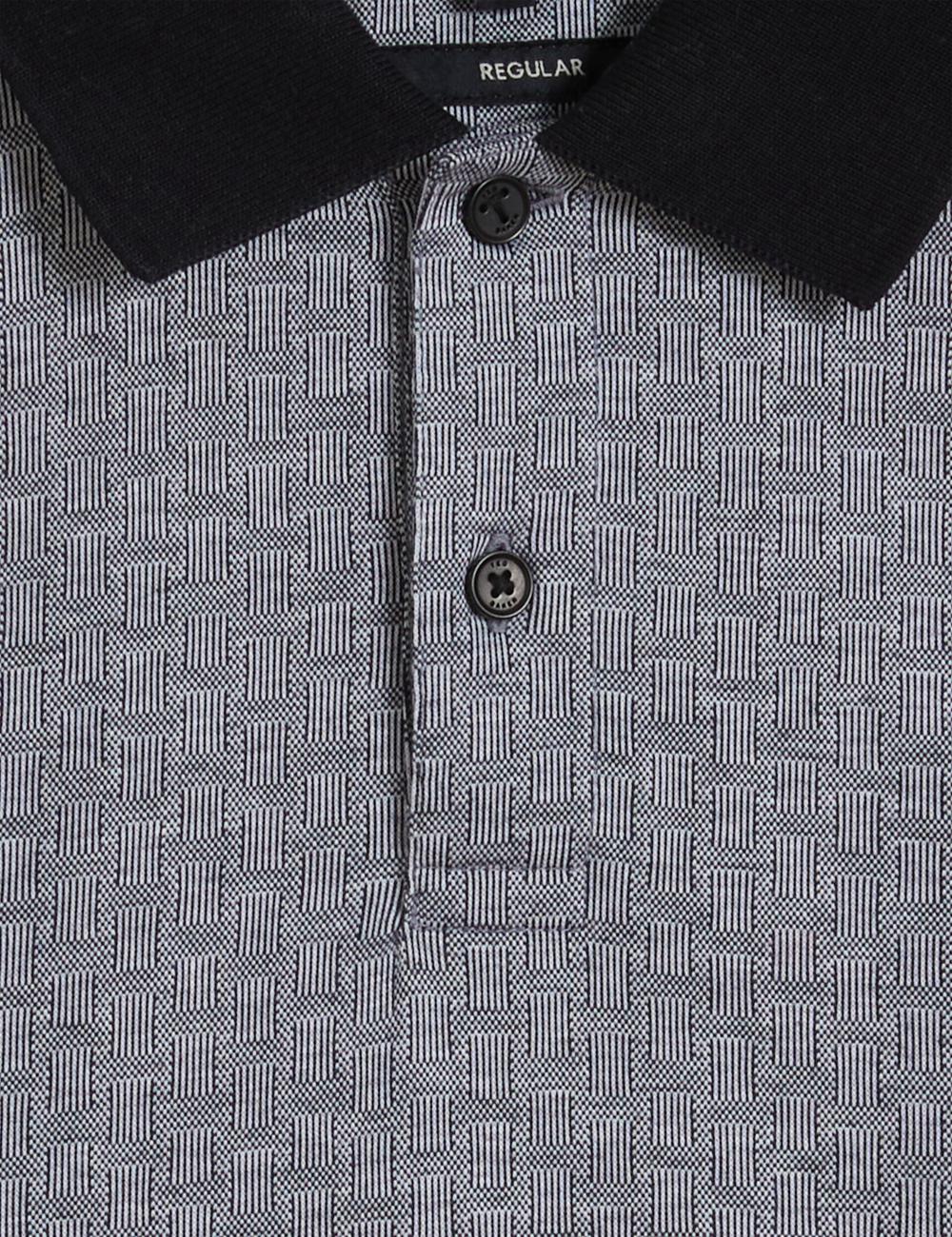 Polos Ted Baker AUGUSO - Textured Jacquard Cotton Homme Bleu Marine | Paris  73418-DCLI