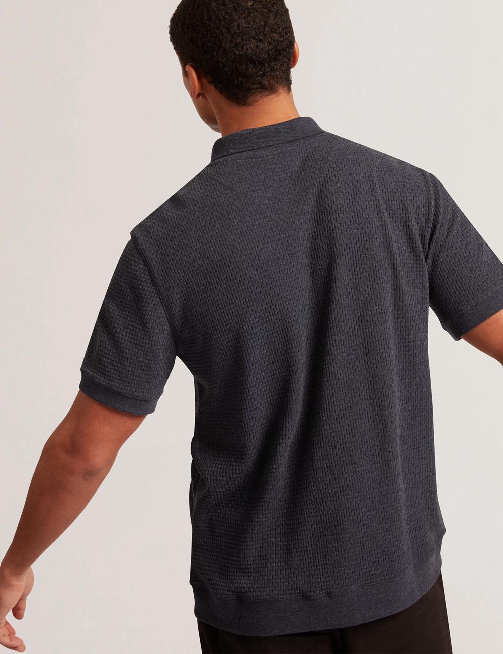 Polos Ted Baker CONNYR - Short Sleeve Button Through Homme Bleu Marine | Paris  71806-ADBE