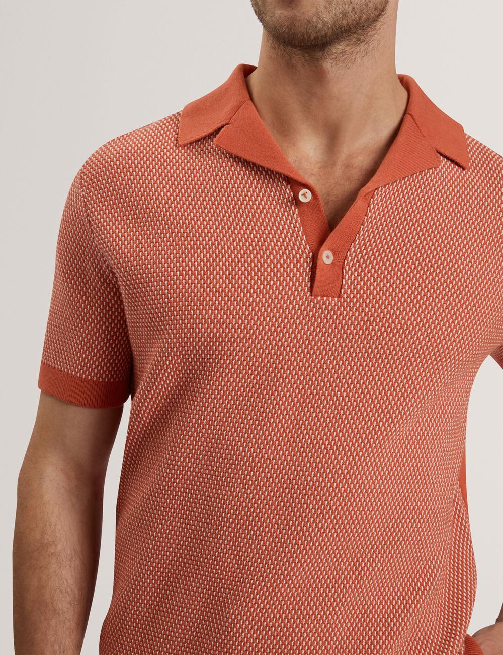 Polos Ted Baker GREGRY - Short Sleeve Small Stitch Knitted Homme Rouge | Paris  43207-LQNS