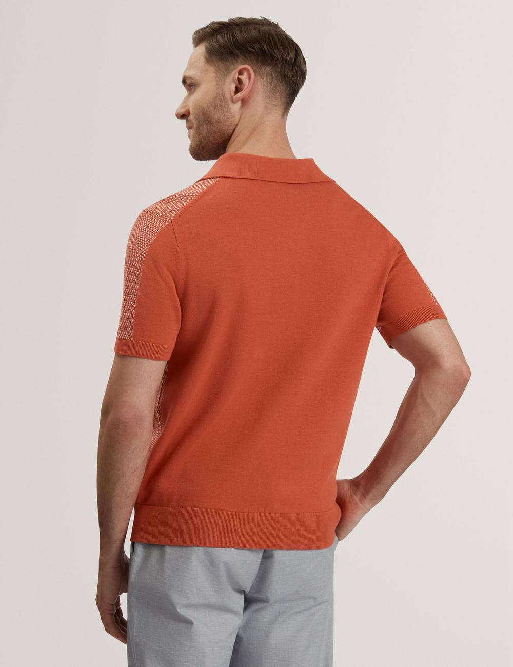 Polos Ted Baker GREGRY - Short Sleeve Small Stitch Knitted Homme Rouge | Paris  43207-LQNS