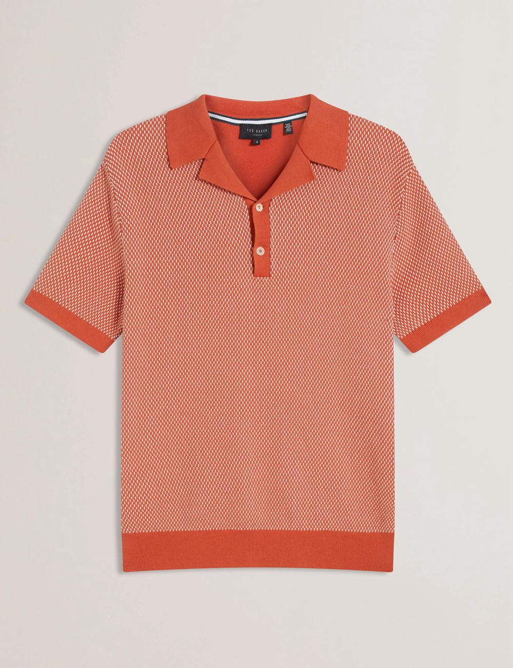 Polos Ted Baker GREGRY - Short Sleeve Small Stitch Knitted Homme Rouge | Paris  43207-LQNS
