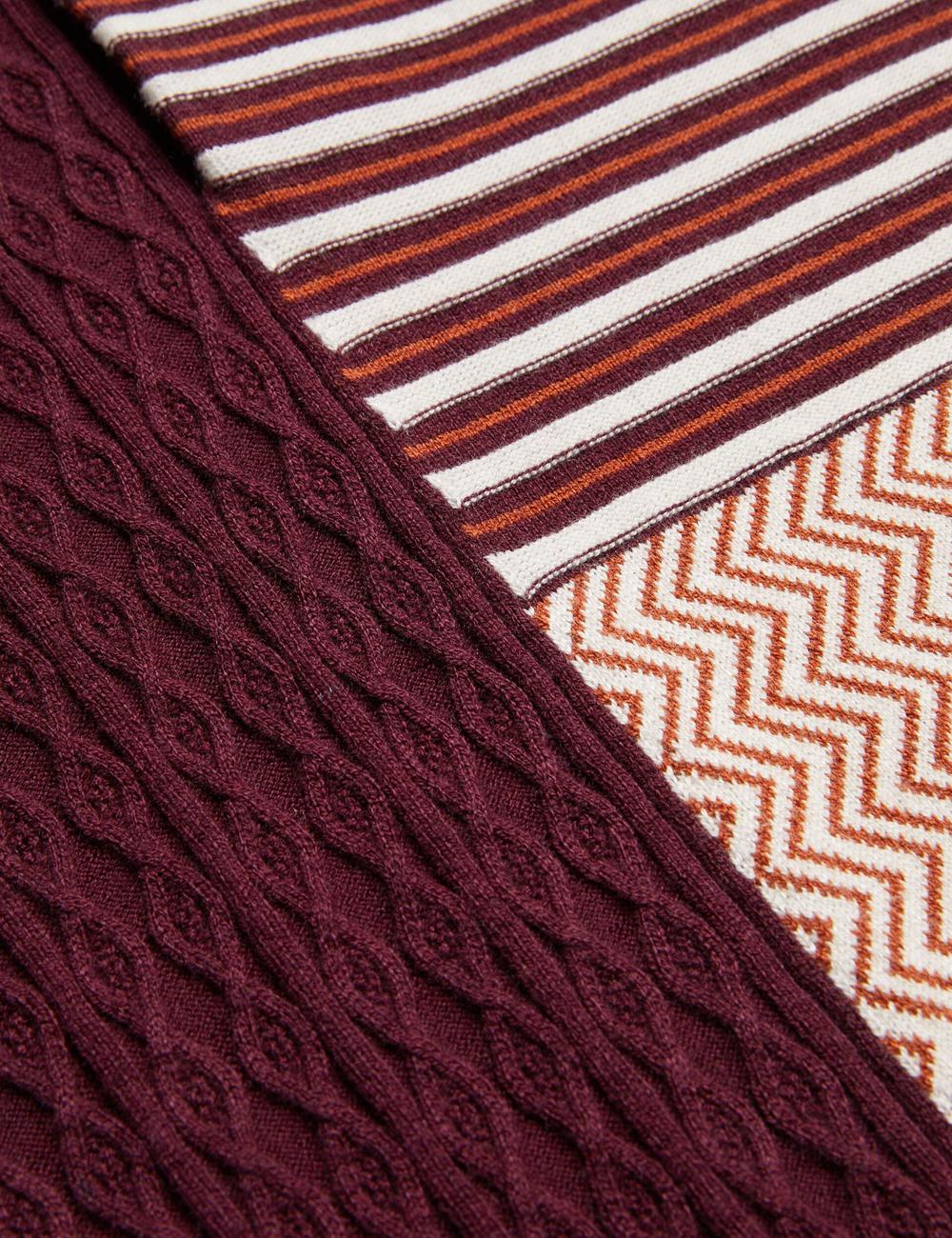 Polos Ted Baker MINSTA - Textured Patchwork Knit Homme Bordeaux | Paris  70265-XFTG