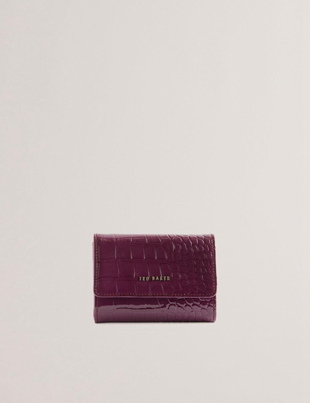 Portefeuilles Ted Baker CONILYA - Croc Texture Fold Over Coin Femme Bordeaux | Paris  84167-KDES