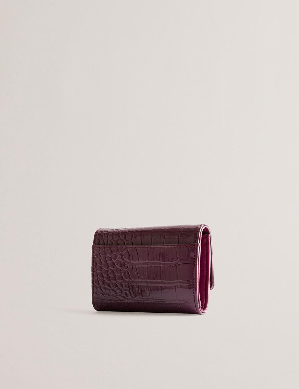 Portefeuilles Ted Baker CONILYA - Croc Texture Fold Over Coin Femme Bordeaux | Paris  84167-KDES