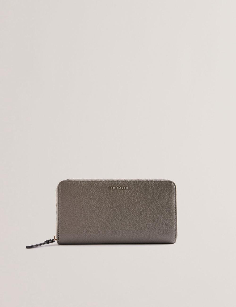 Portefeuilles Ted Baker DALIEA - Large Textured Leather Zip Around Femme Grise | Paris  34691-MWPS