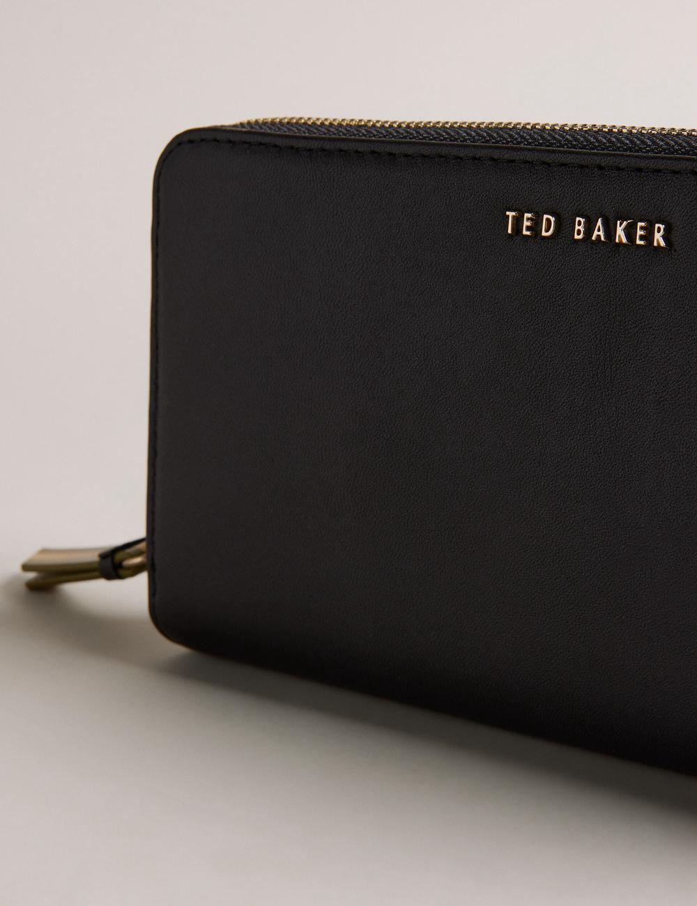 Portefeuilles Ted Baker DARCIEA - Smooth Leather Zip Around Large Femme Noir | Paris  23016-WEIH