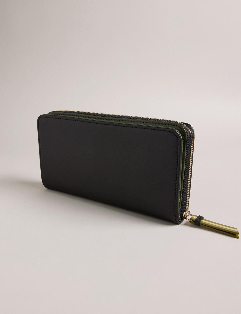 Portefeuilles Ted Baker DARCIEA - Smooth Leather Zip Around Large Femme Noir | Paris  23016-WEIH