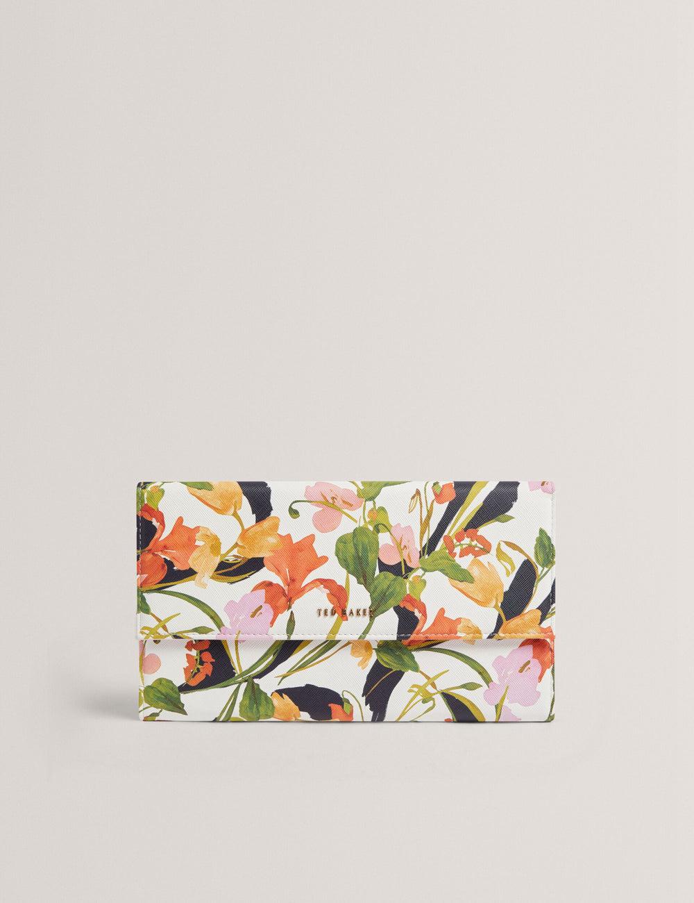 Portefeuilles Ted Baker JACIIIE - Floral Print Faux Leather Travel Femme Blanche | Paris  82671-HRUY