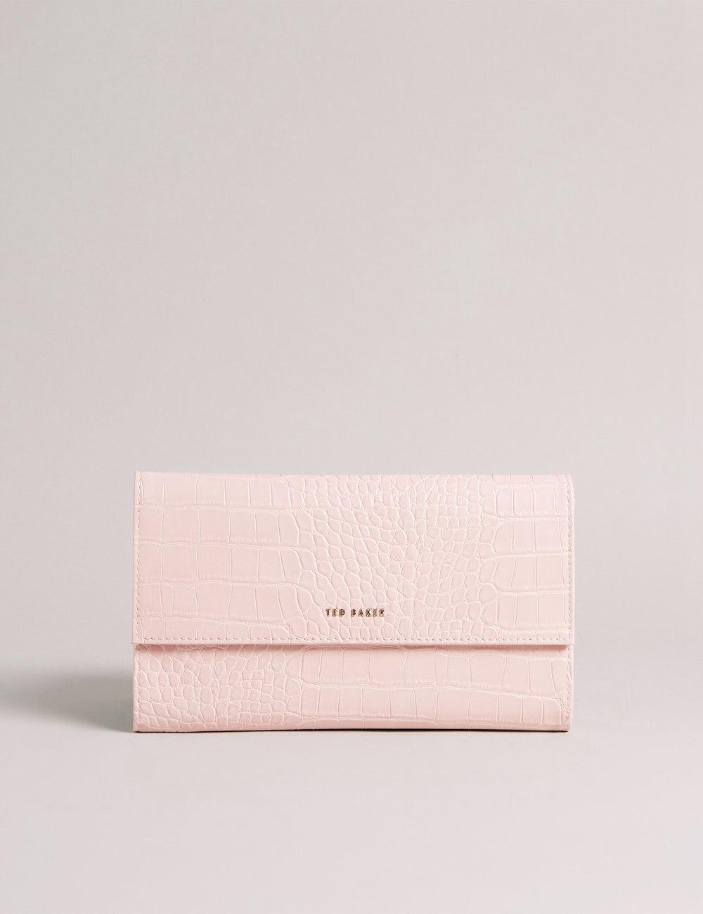Portefeuilles Ted Baker TRAVELZ - Croc Faux Leather Travel Organiser Femme Rose | Paris  81296-VJRQ