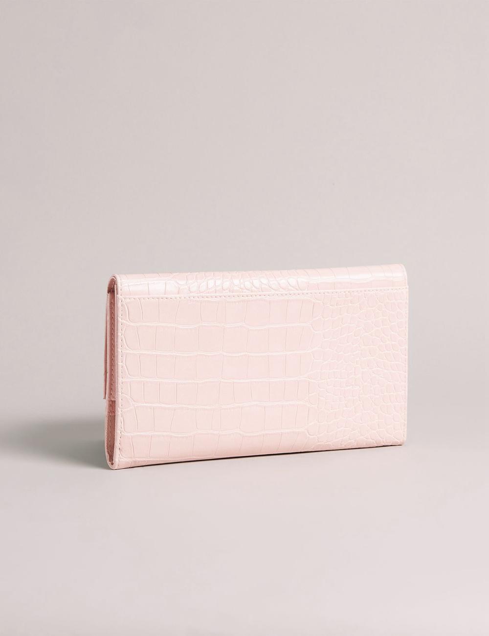 Portefeuilles Ted Baker TRAVELZ - Croc Faux Leather Travel Organiser Femme Rose | Paris  81296-VJRQ