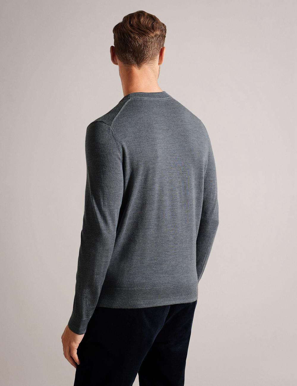Pulls Ted Baker CARNBY - Pure Wool Crew Neck Homme Charcoal | Paris  71853-AFPY