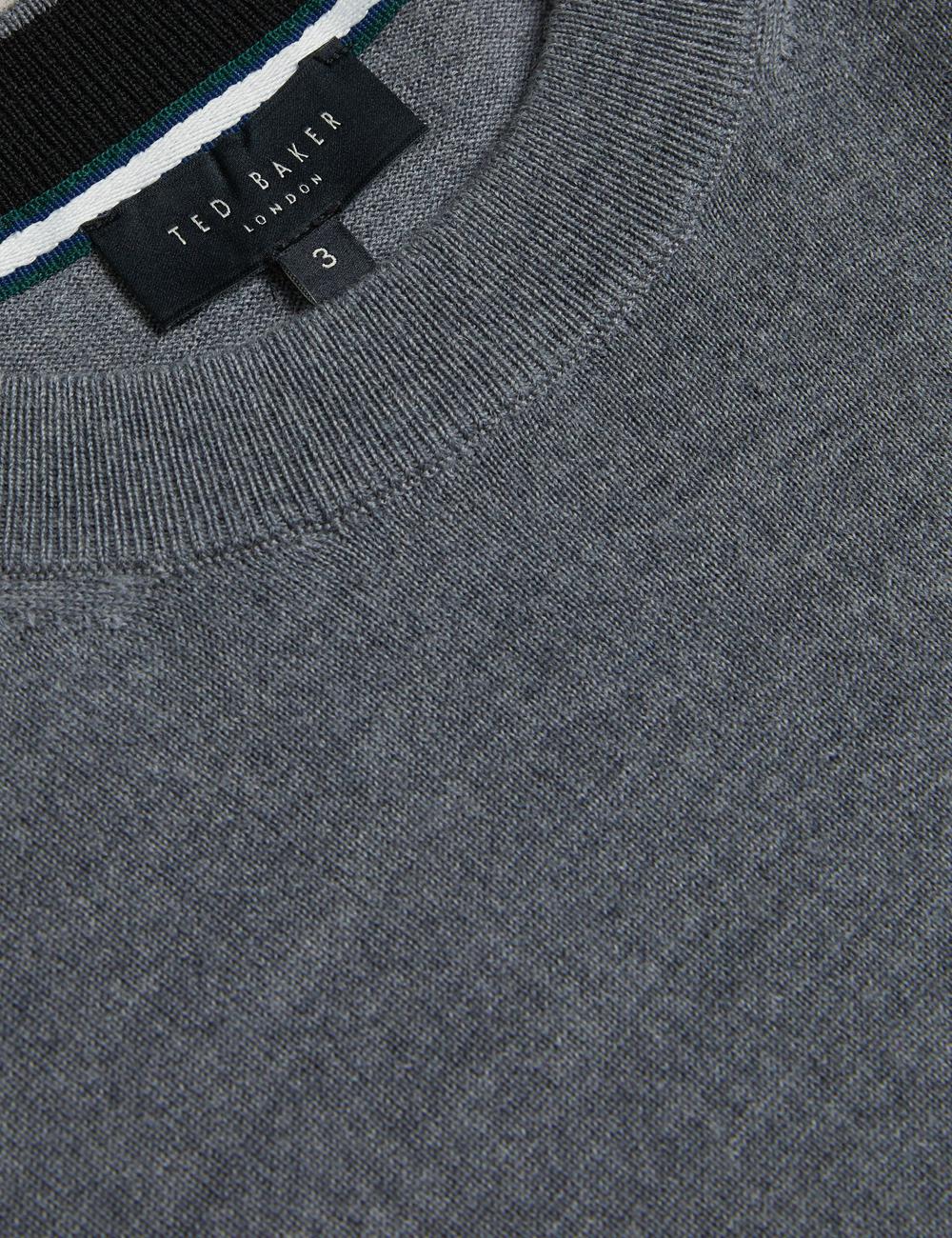 Pulls Ted Baker CARNBY - Pure Wool Crew Neck Homme Charcoal | Paris  71853-AFPY