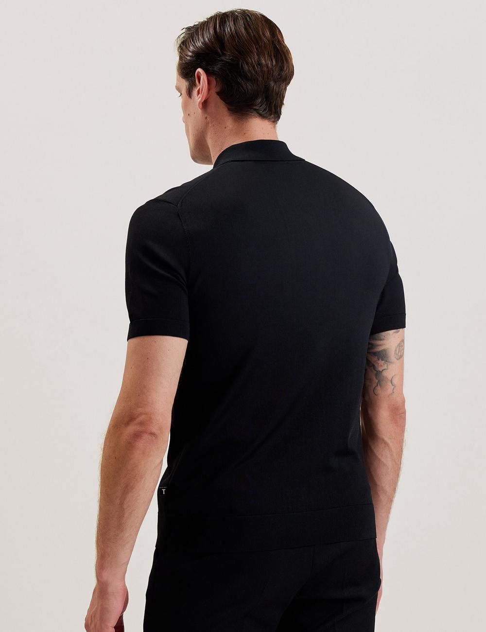 Pulls Ted Baker DALDIN - Zip Collar Stretch Knit Homme Noir | Paris  95642-LBIE
