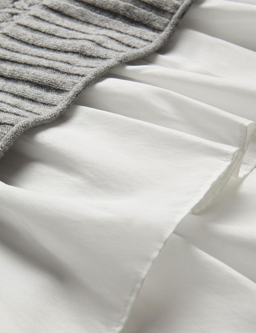 Pulls Ted Baker HOLINAS - Pointelle Knit With Shirt Hem Femme Grise | Paris  39750-VNRT
