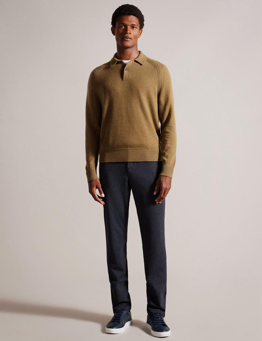 Pulls Ted Baker KAROLT - Cashmere Knit Long Sleeve Top Homme Marron | Paris  76904-ZKJU