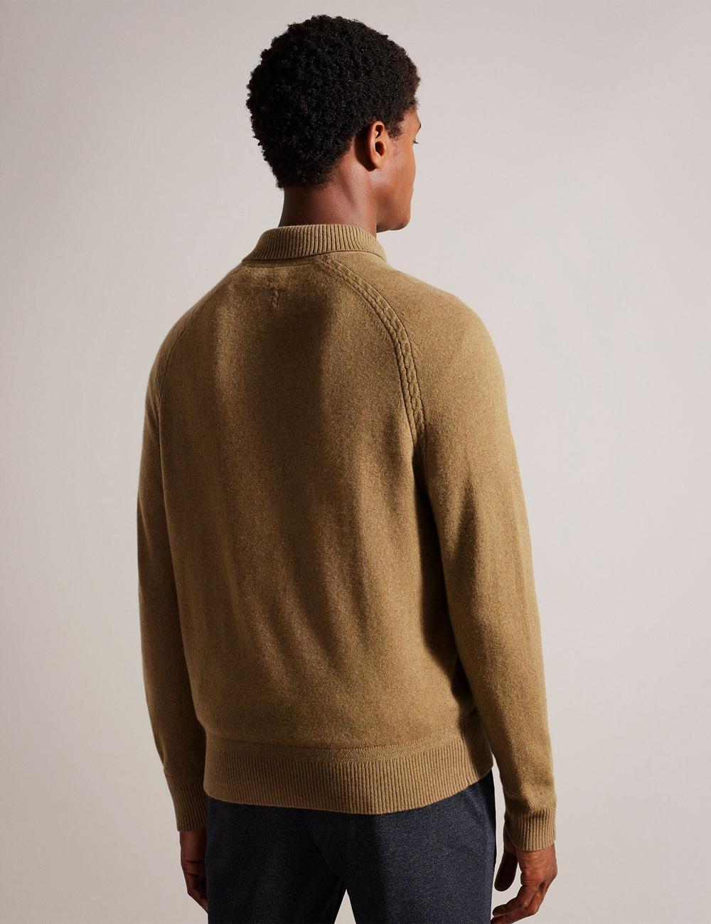 Pulls Ted Baker KAROLT - Cashmere Knit Long Sleeve Top Homme Marron | Paris  76904-ZKJU
