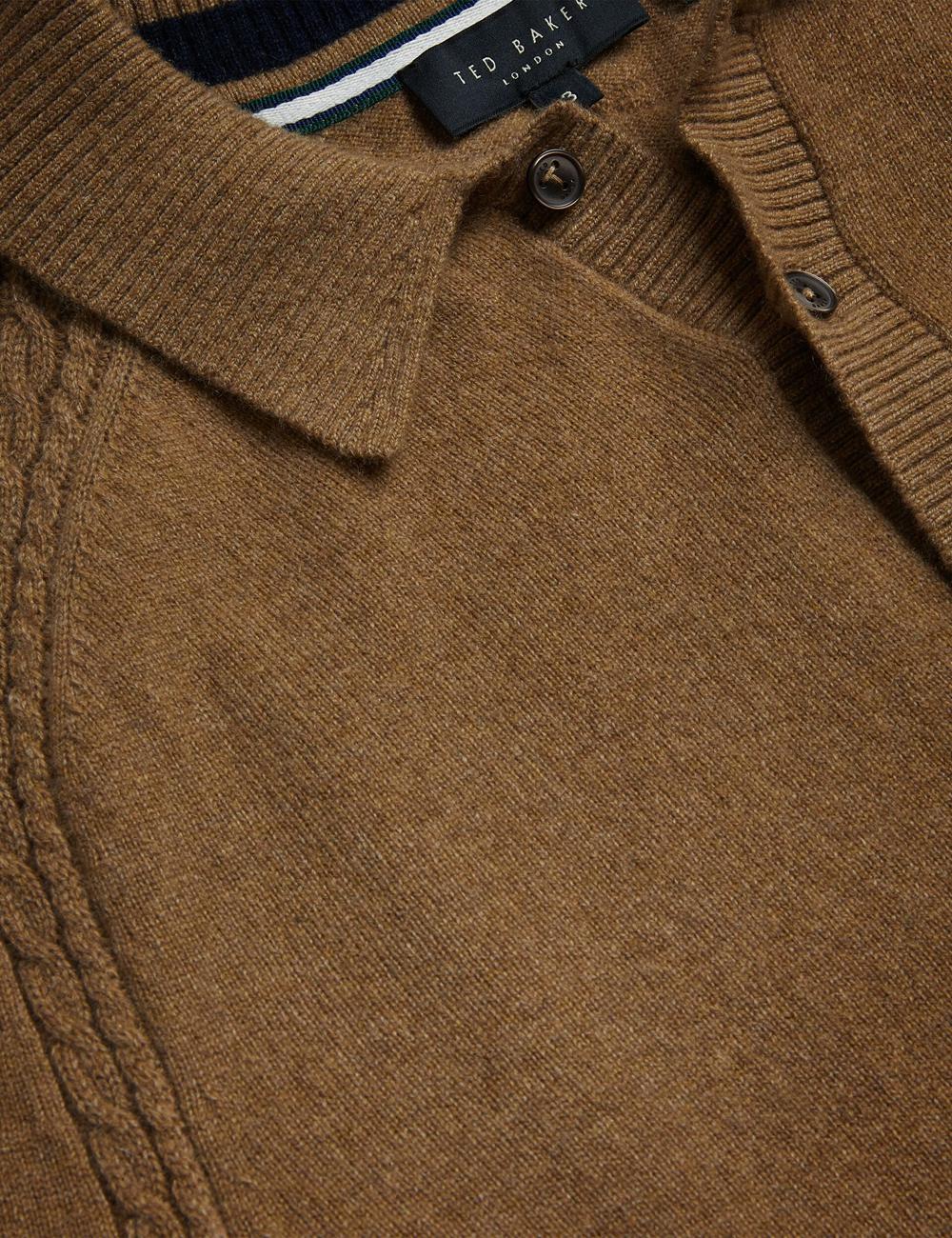 Pulls Ted Baker KAROLT - Cashmere Knit Long Sleeve Top Homme Marron | Paris  76904-ZKJU