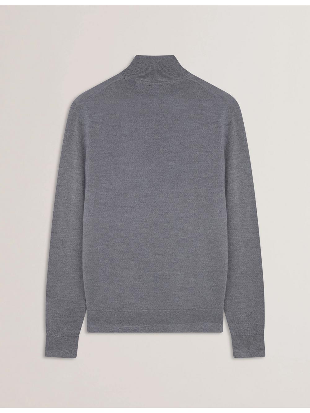 Pulls Ted Baker LIMEHAS - Wool Quarter Zip Funnel Neck Homme Charcoal | Paris  84571-CYML