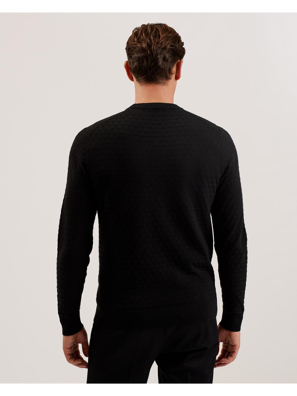 Pulls Ted Baker LOUNG - Textured T Knit Crew Neck Homme Noir | Paris  60524-VGAD