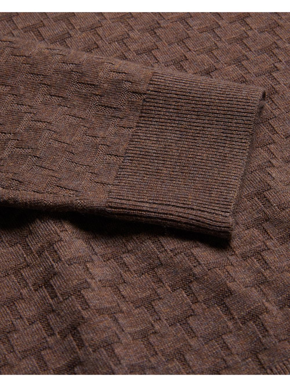 Pulls Ted Baker MORAR - Long Sleeve T Stitch Knitted Homme Marron | Paris  07125-AWOR