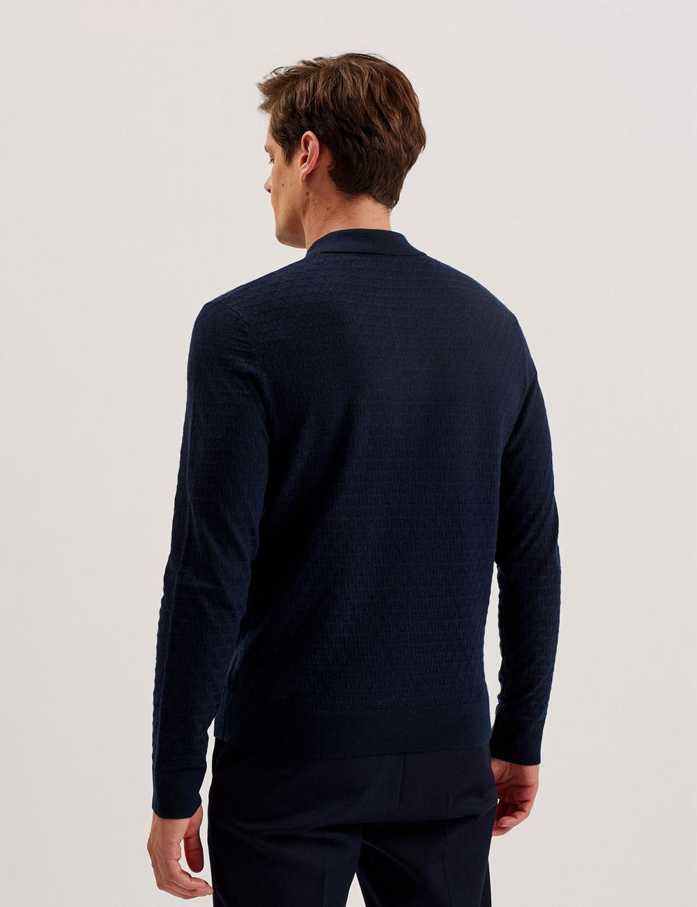 Pulls Ted Baker MORAR - T Knit Long Sleeve Top Homme Bleu Marine | Paris  13682-DGPH