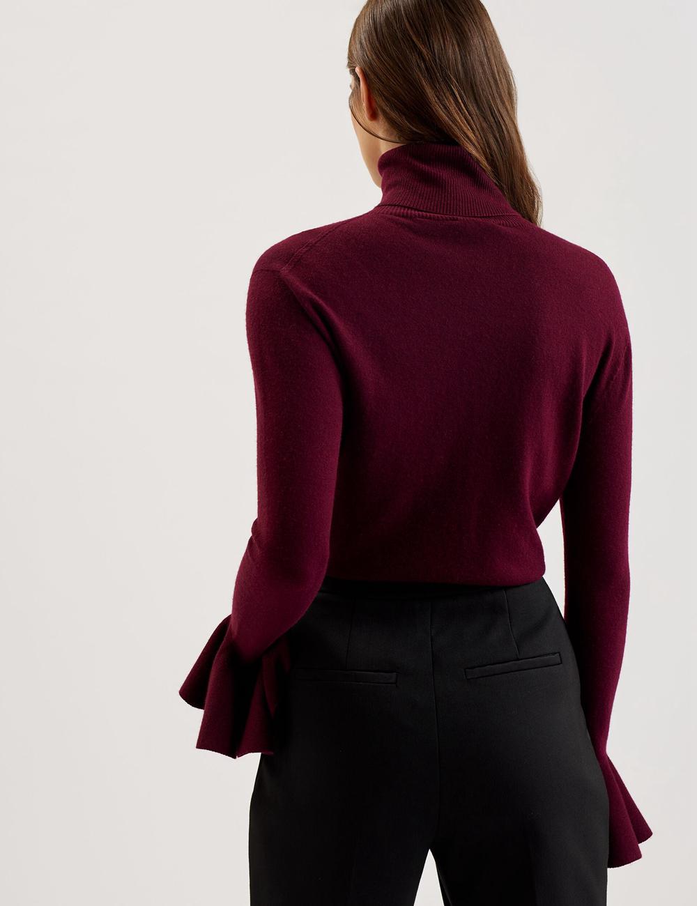 Pulls Ted Baker TAMSENN - Roll Neck Wool Cashmere Femme Rouge | Paris  75160-URCS