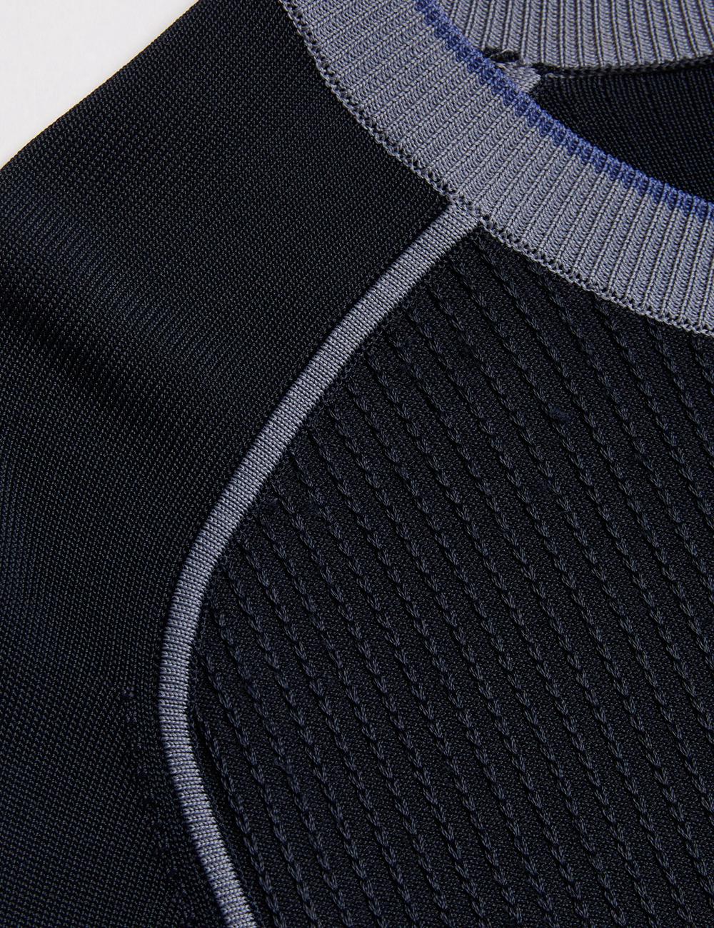 Pulls Ted Baker TOREZ - Long Sleeve Textured Knit Top Homme Bleu Marine | Paris  25948-BCGF