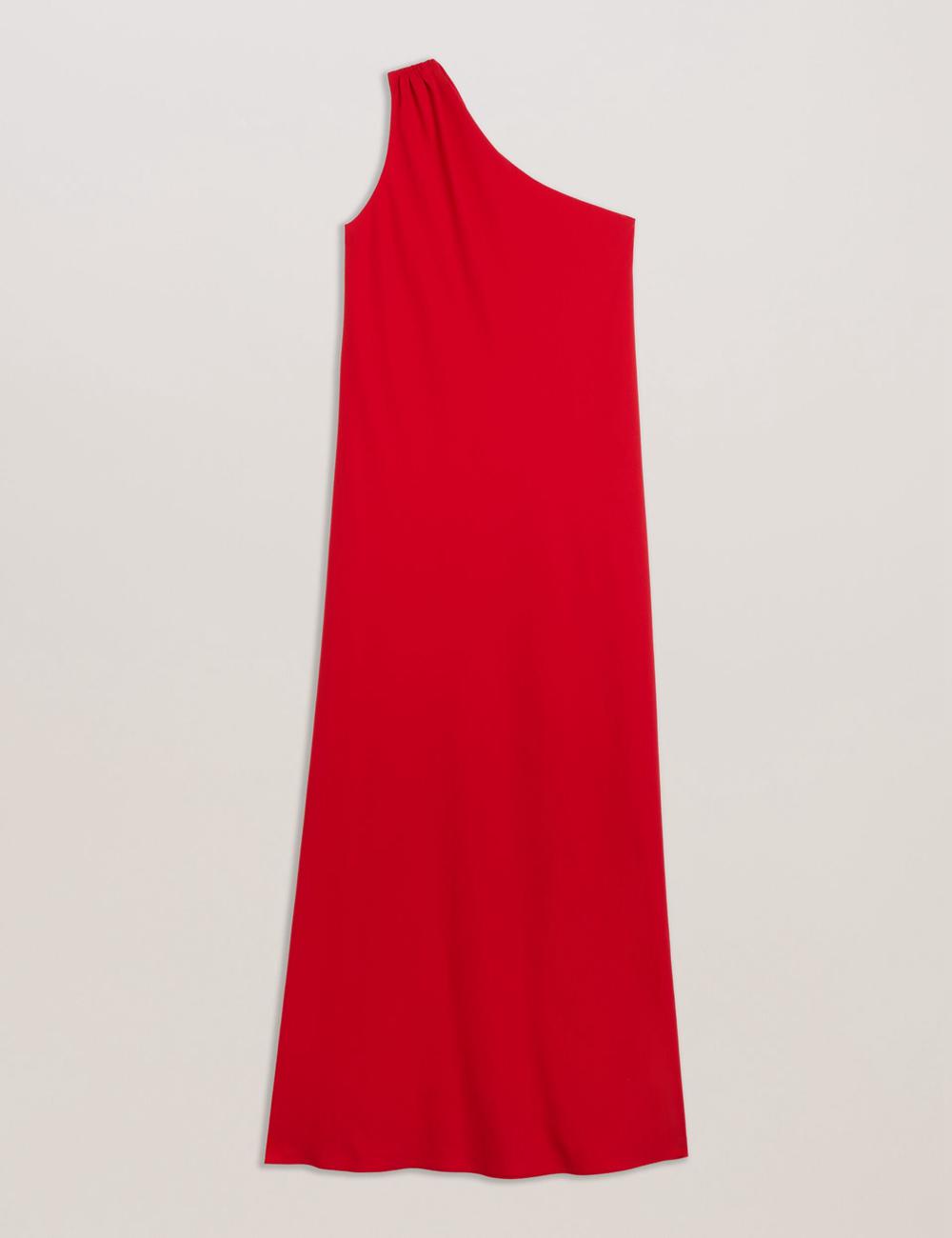 Robe Maxi Ted Baker AISLI - One Shoulder Woven Femme Rouge | Paris  69431-BPQE