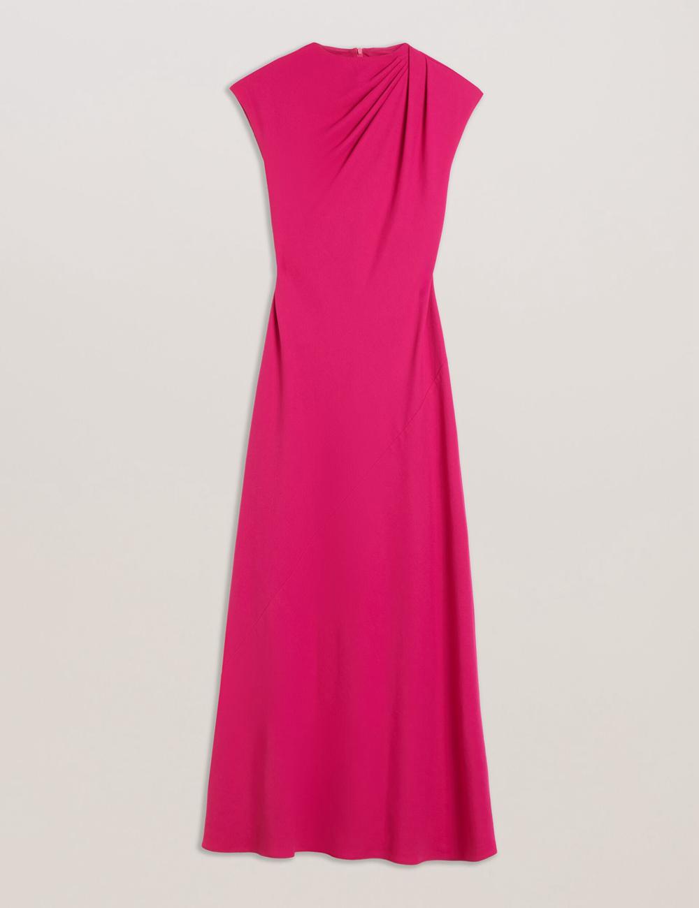 Robe Maxi Ted Baker EREAS - Drape Neckline Cap Sleeve Femme Rose | Paris  34897-EVBH