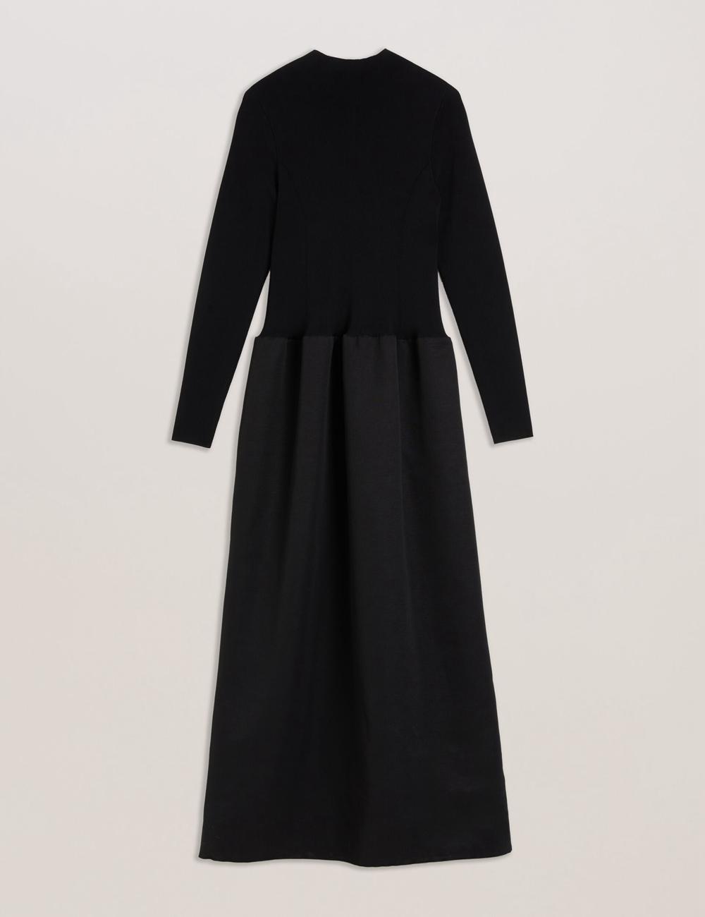Robe Maxi Ted Baker PYLIA - Structured With Knitted Bodice Femme Noir | Paris  97205-WIFN