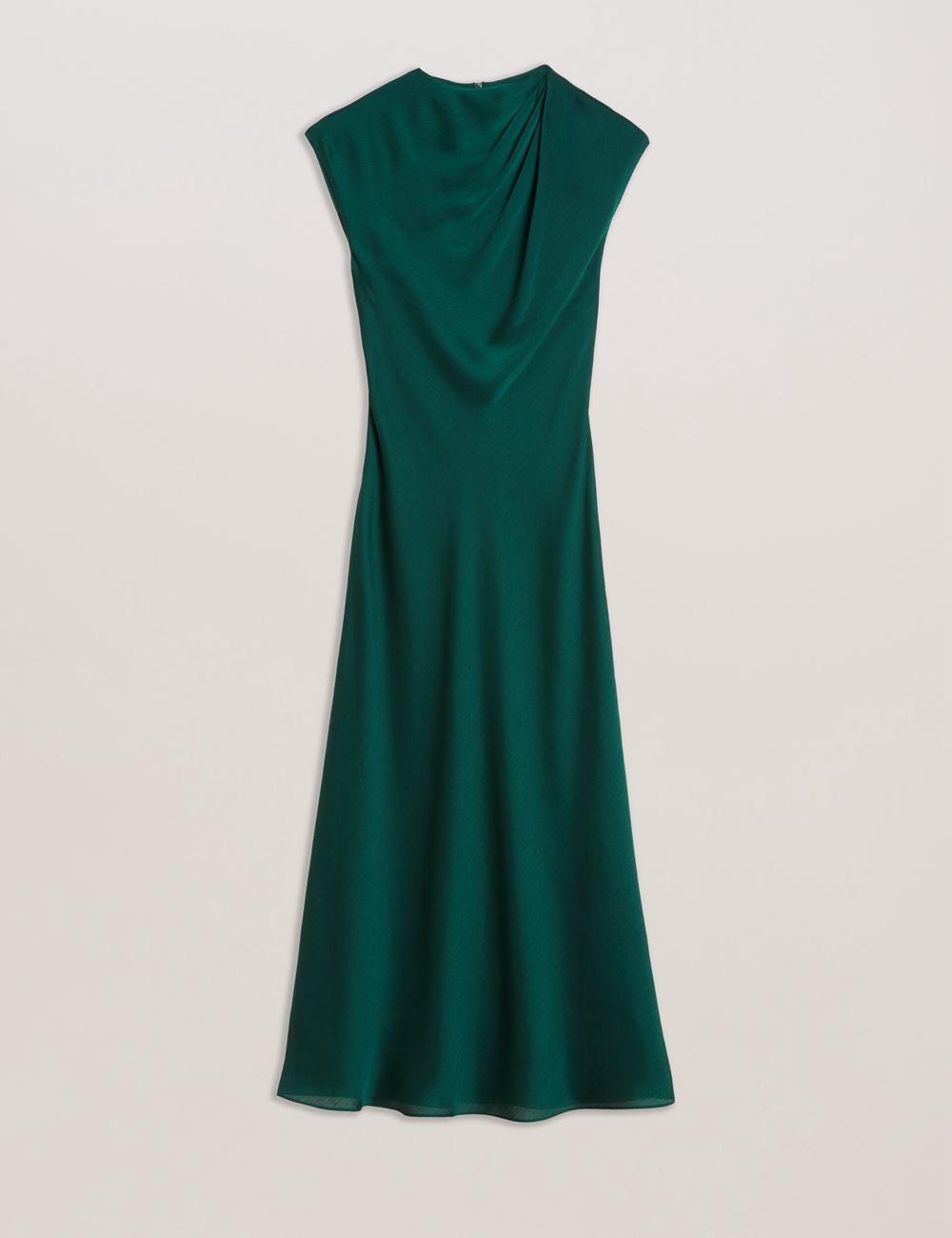 Robe Maxi Ted Baker RIMINI - Chiffon Drape Neck Detail Femme Vert | Paris  71230-SRCK