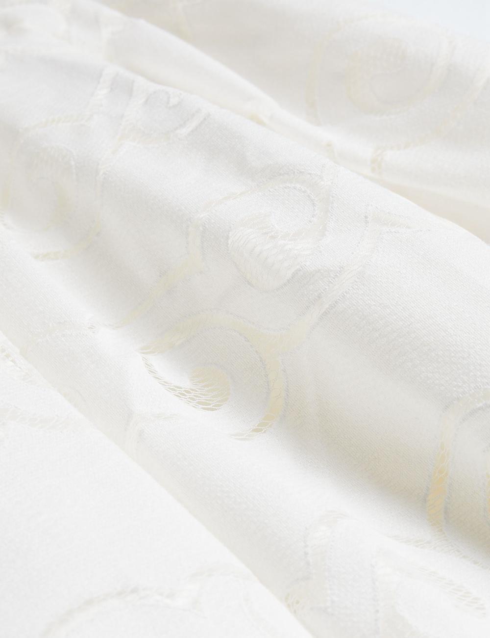 Robe Mi-longue Ted Baker AGNEL - Lace Puff Sleeve Cotton Blend Femme Blanche | Paris  78169-BZAS