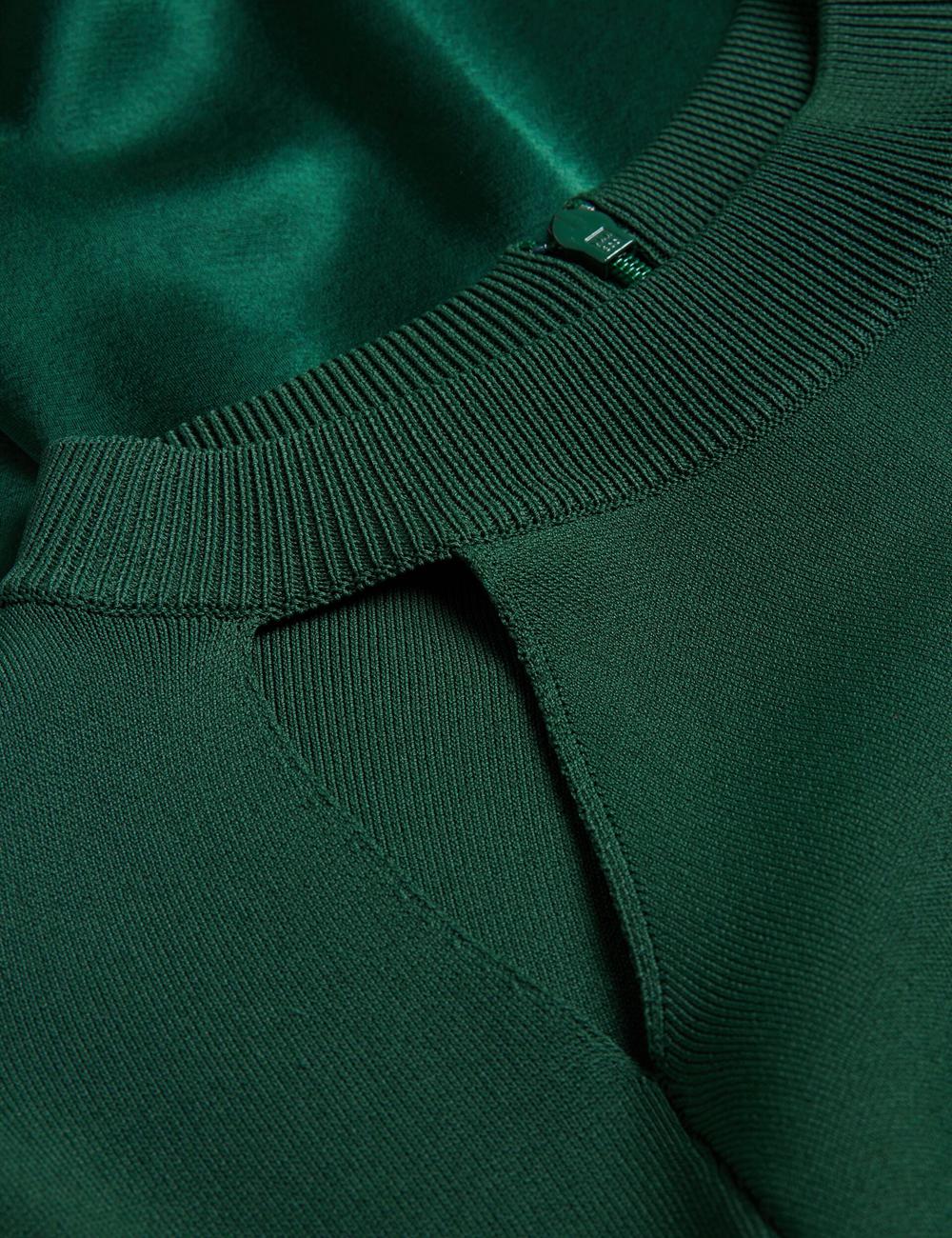 Robe Mi-longue Ted Baker ALFEIOS - Long Sleeve Satin Skirt Femme Vert | Paris  74521-ZFVE