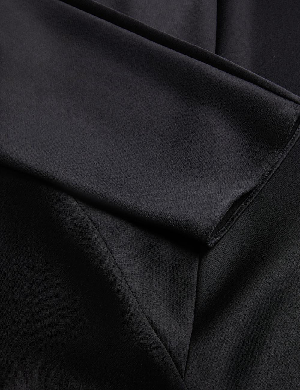 Robe Mi-longue Ted Baker AVELLI - Satin Boat Neck A-Line Femme Noir | Paris  24789-WCZE