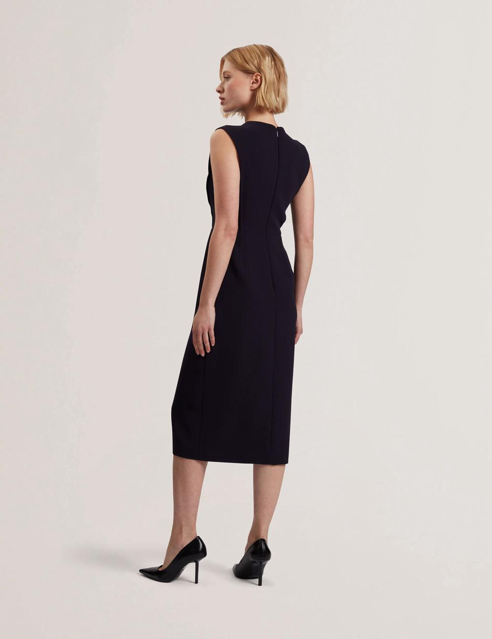 Robe Mi-longue Ted Baker MANABDL - Tailored Sleeveless With Front Split Femme Bleu Marine | Paris  98042-VYXS