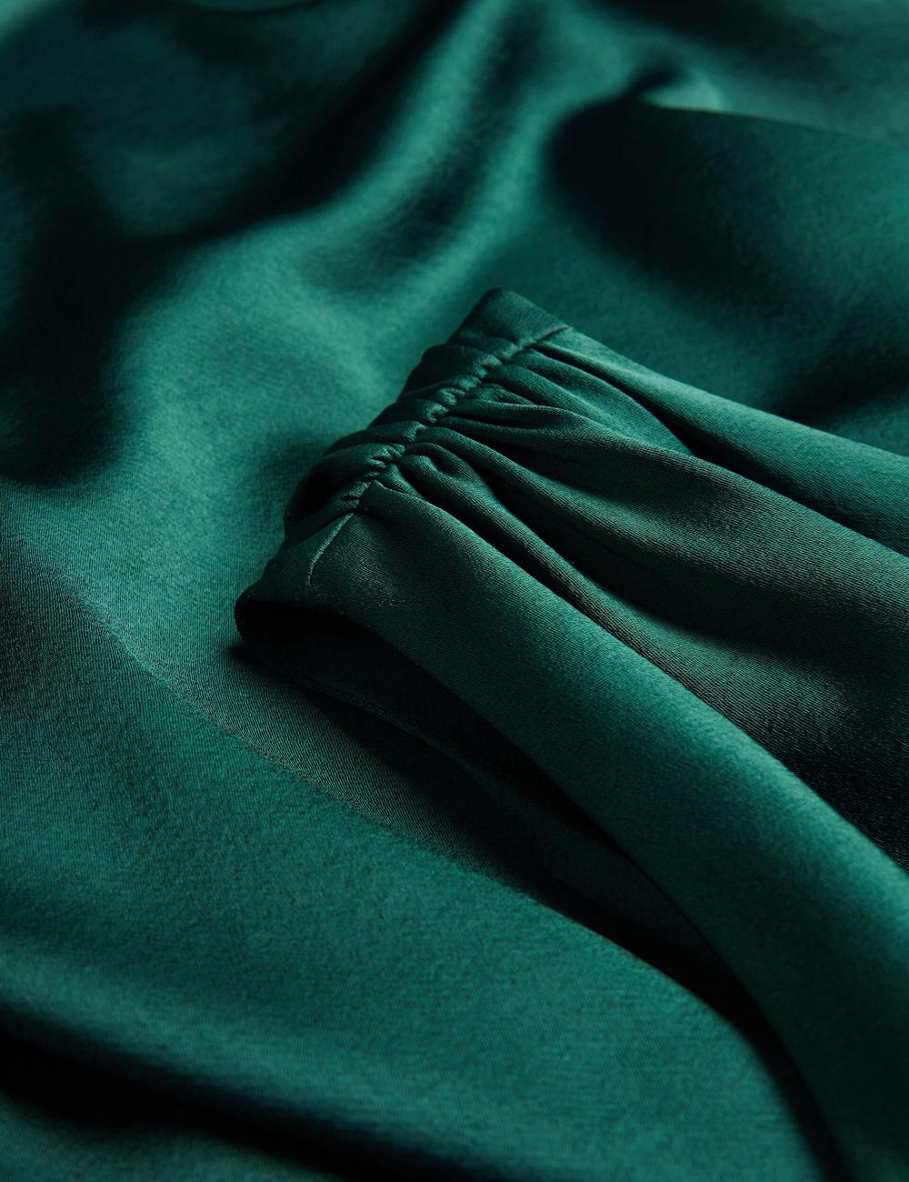 Robe Mi-longue Ted Baker MELGAR - Satin One Shoulder Femme Vert | Paris  74105-ZGWY