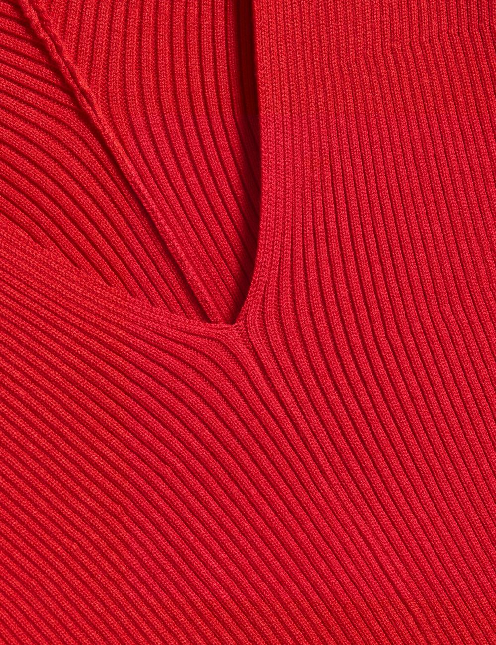 Robe Mi-longue Ted Baker PRICILA - Shaped Sleeve Knitted Bodycon Femme Rouge | Paris  79514-IDSA