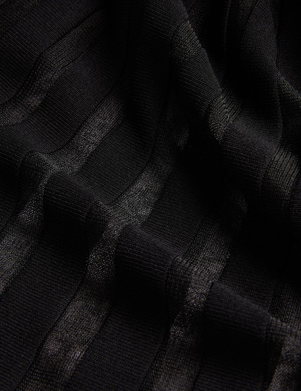 Robe Mi-longue Ted Baker TIIMARA - Pointelle Knit Asymmetric Femme Noir | Paris  75481-WCTF
