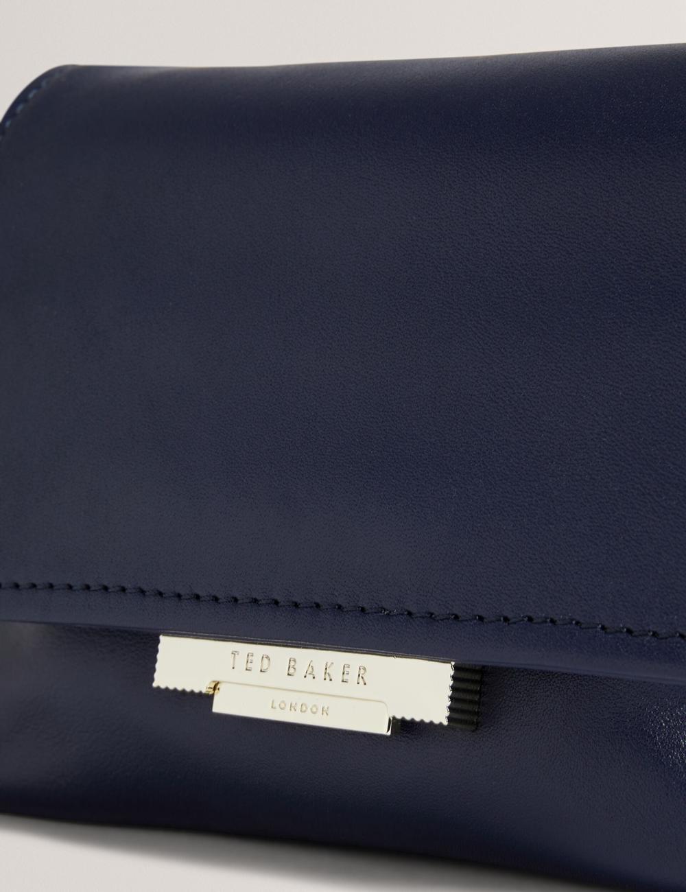 Sac Bandoulière Ted Baker DEMNI - Mini Leather Fold Over Chain Femme Bleu Marine | Paris  62548-TCRJ