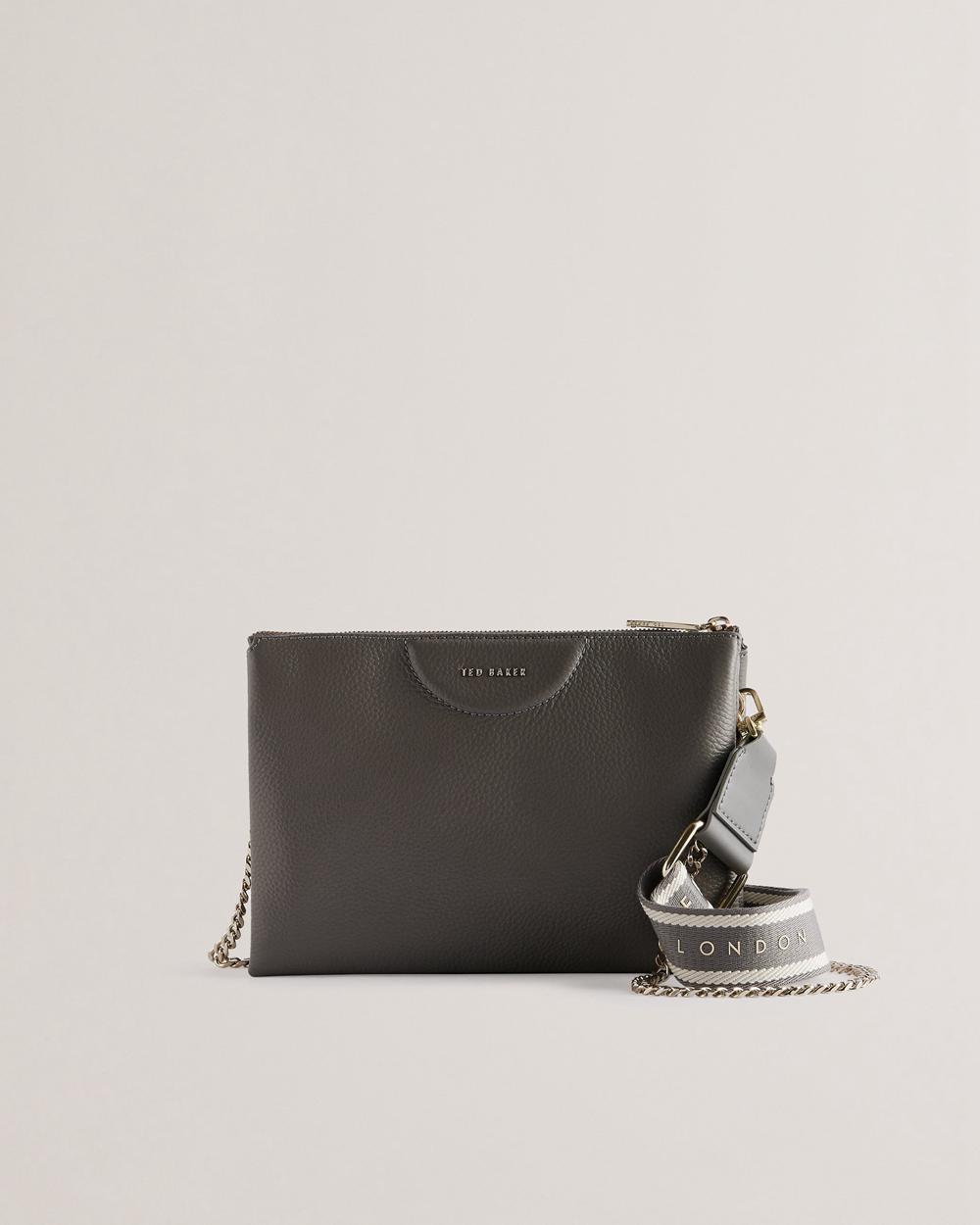 Sac Bandoulière Ted Baker ESILLE - Branded Webbing Crossbody Leather Femme Grise | Paris  62057-VYFX