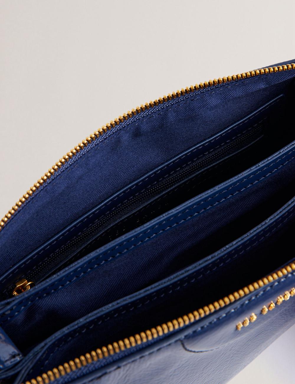 Sac Bandoulière Ted Baker ESILLE - Branded Webbing Patent Leather Femme Bleu | Paris  40967-RAIK