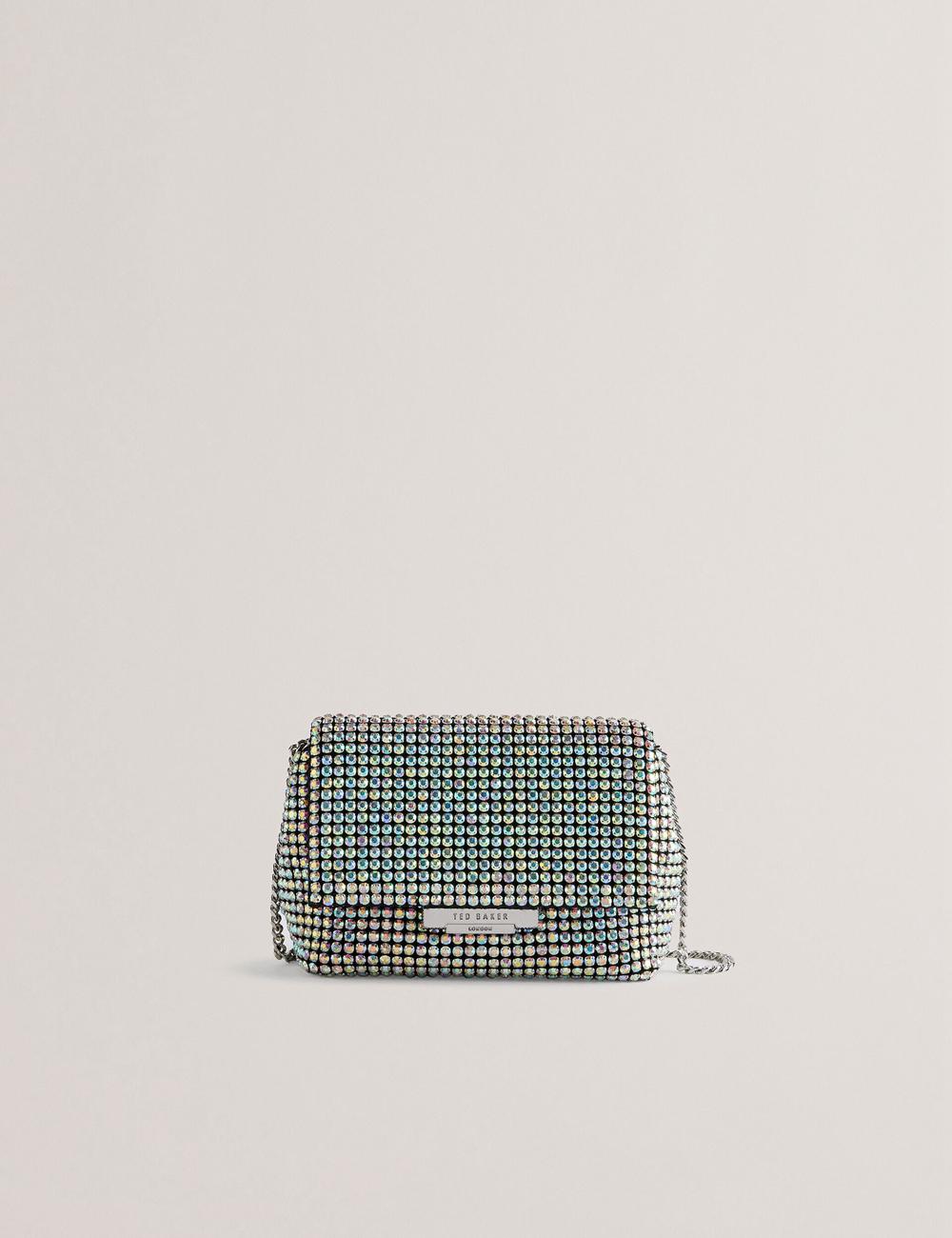 Sac Bandoulière Ted Baker GLITERS - Crystal Embellished Mini Femme Argent | Paris  01294-ELRW
