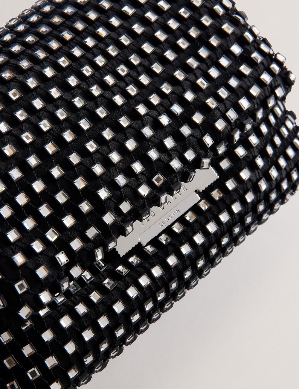 Sac Bandoulière Ted Baker GLITSZI - Crystal Cage Mini Femme Noir | Paris  03124-YOPU