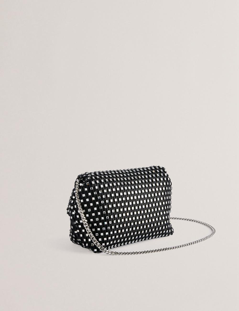 Sac Bandoulière Ted Baker GLITSZI - Crystal Cage Mini Femme Noir | Paris  03124-YOPU