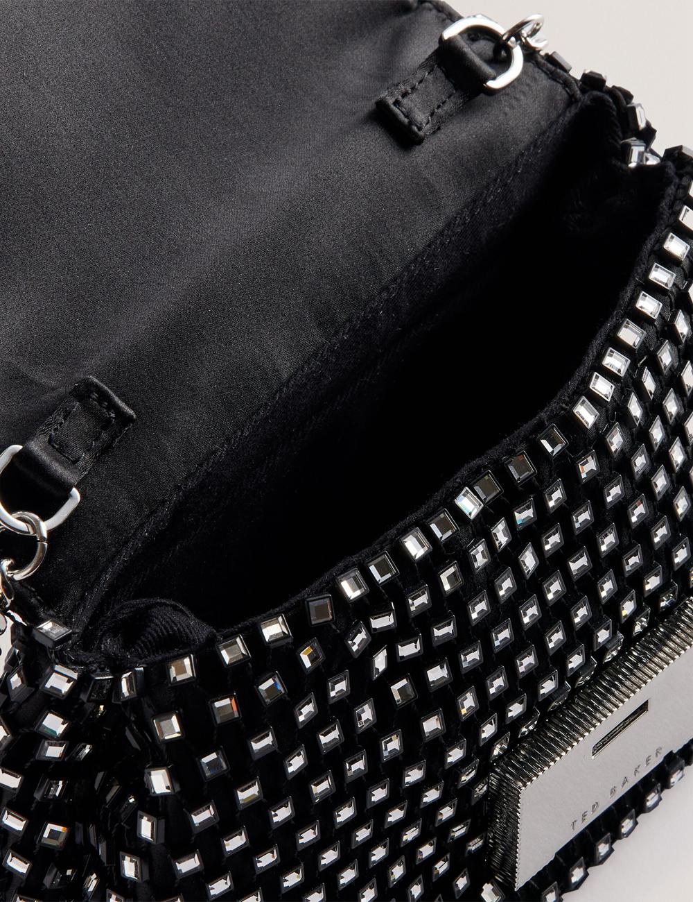 Sac Bandoulière Ted Baker GLITSZI - Crystal Cage Mini Femme Noir | Paris  03124-YOPU