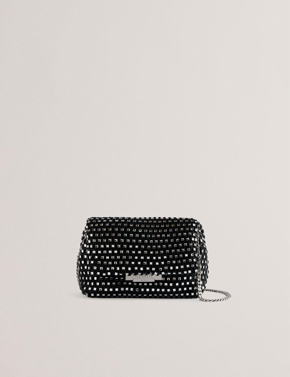 Sac Bandoulière Ted Baker GLITSZI - Crystal Cage Mini Femme Noir | Paris  03124-YOPU