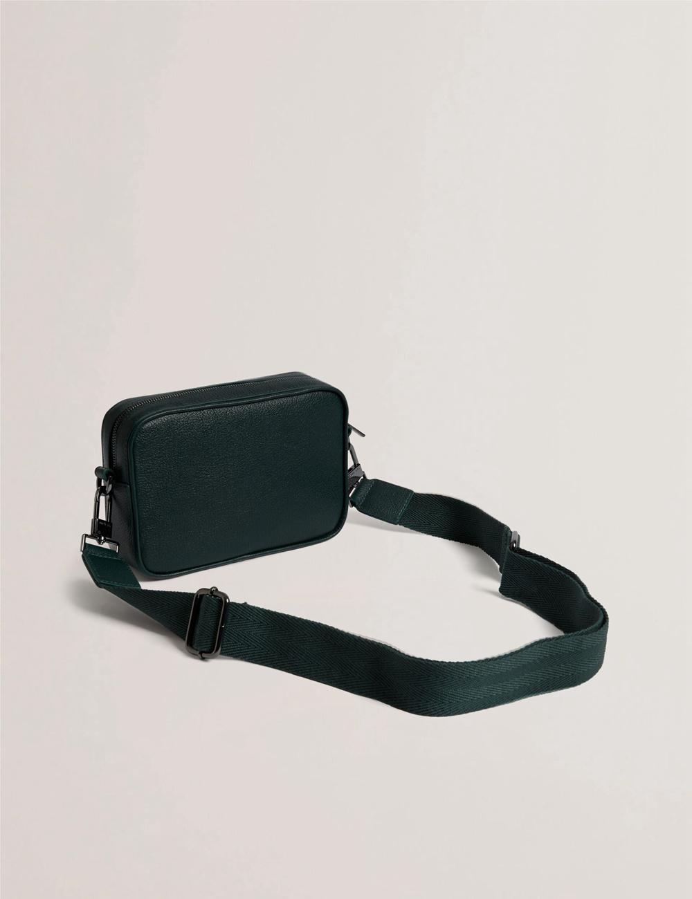 Sac Bandoulière Ted Baker GRIFIN - Grained Leather Crossbody Pouch Homme Vert | Paris  64519-NPQA