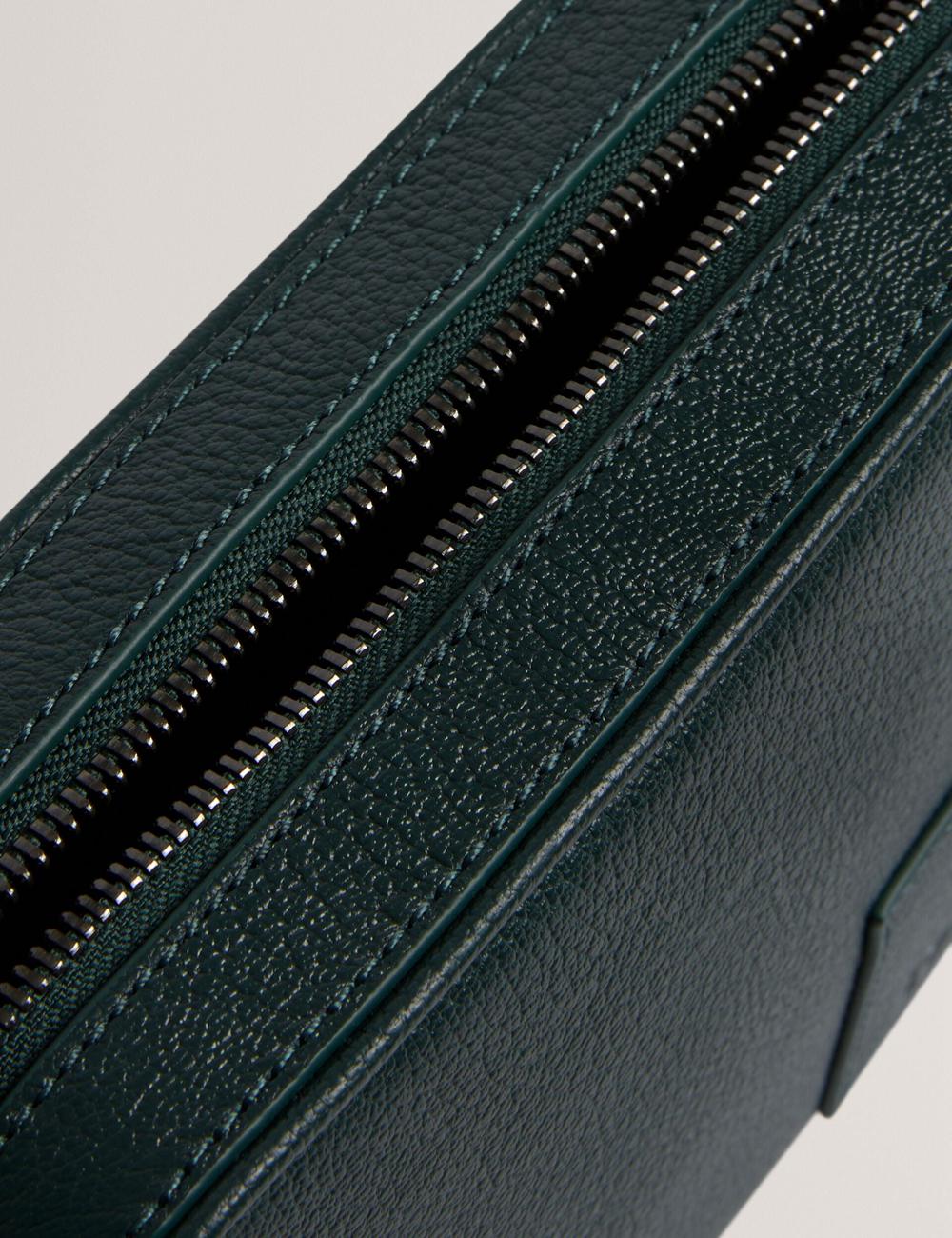 Sac Bandoulière Ted Baker GRIFIN - Grained Leather Crossbody Pouch Homme Vert | Paris  64519-NPQA