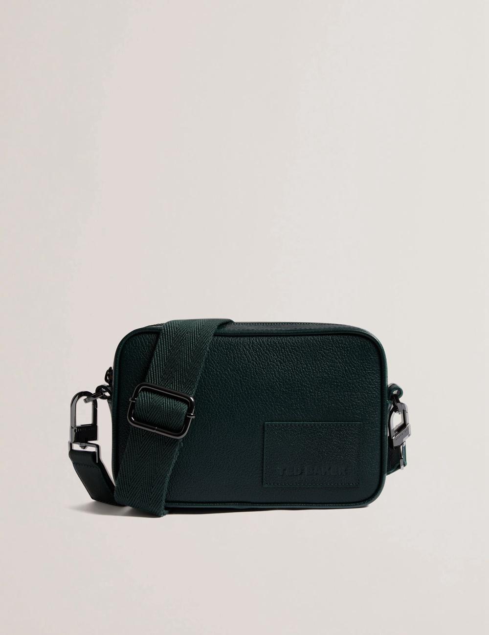 Sac Bandoulière Ted Baker GRIFIN - Grained Leather Crossbody Pouch Homme Vert | Paris  64519-NPQA