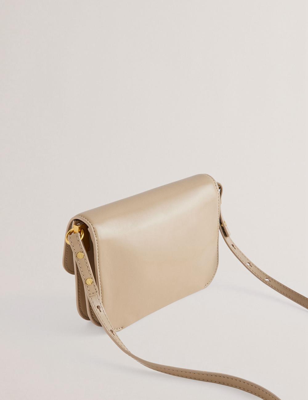 Sac Bandoulière Ted Baker KKAYSA - Leather Twist Lock Small Femme Taupe | Paris  71540-OMWH
